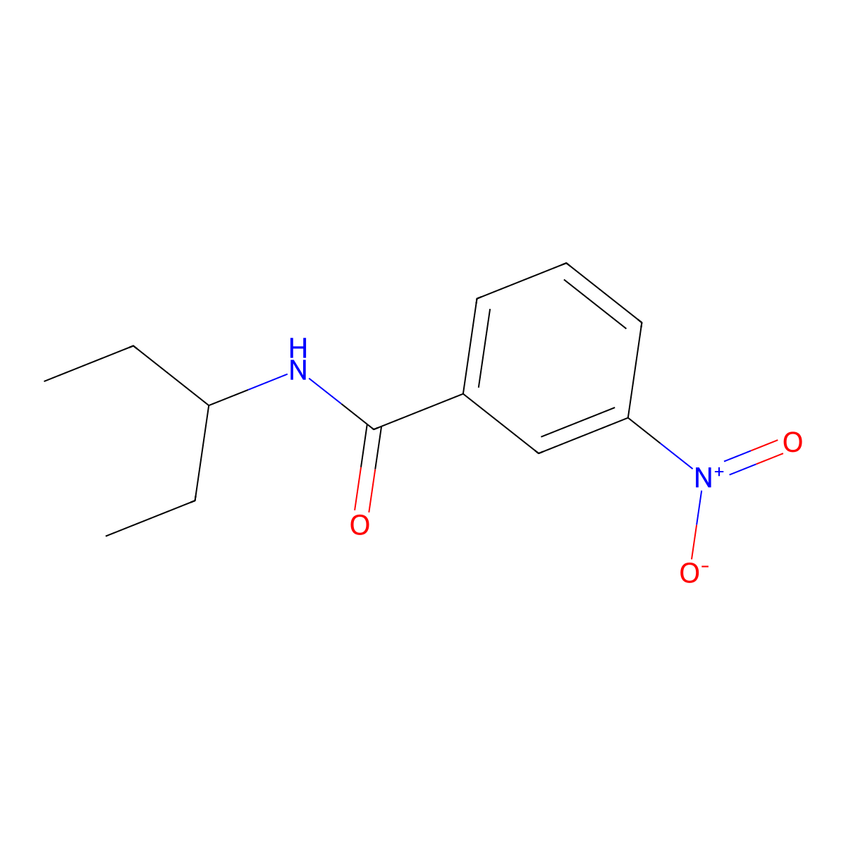 3-nitro-N-(pentan-3-yl)benzamide molecular structure, CAS 349614-24-0