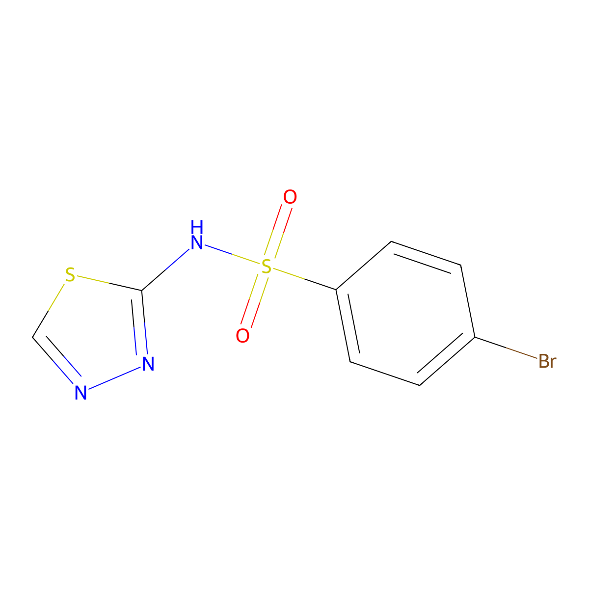 4-bromo-N-(1,3,4-thiadiazol-2-yl)benzene-1-sulfonamide molecular structure, CAS 349614-28-4