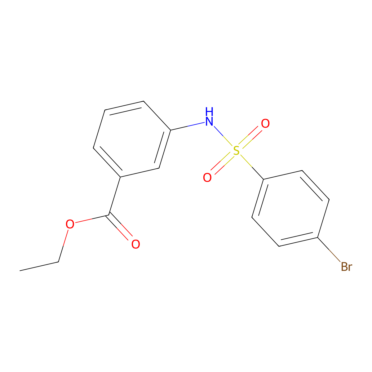Ethyl 3-[(4-bromophenyl)sulfonylamino]benzoate molecular structure, CAS 349614-31-9