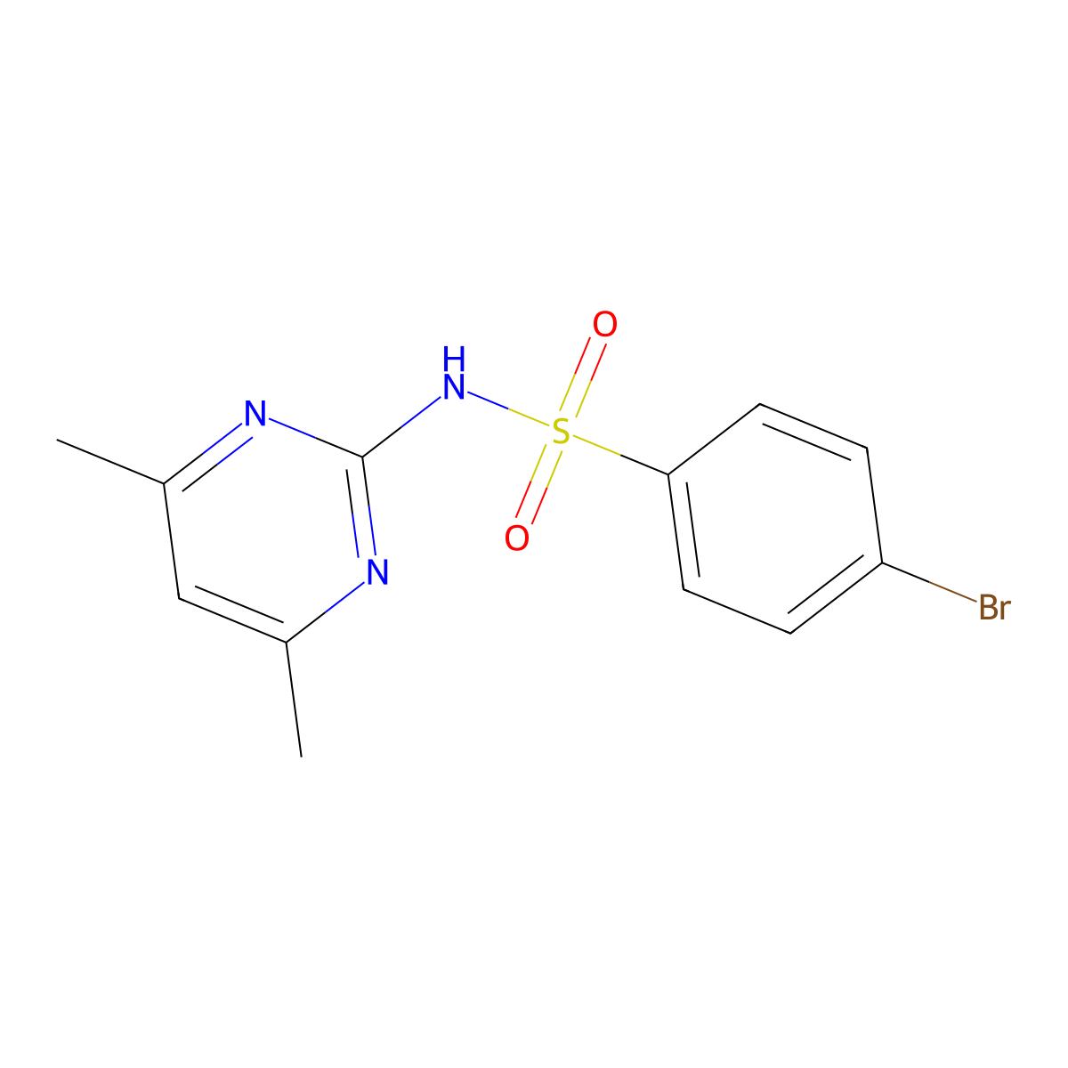 4-bromo-N-(4,6-dimethyl-2-pyrimidinyl)benzenesulfonamide molecular structure, CAS 349614-32-0