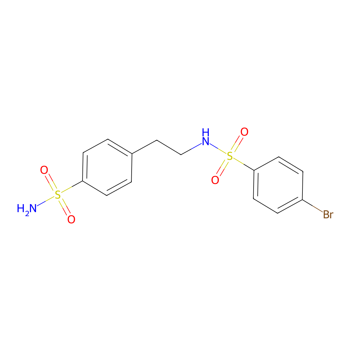 4-[2-[(4-Bromophenyl)sulfonylamino]ethyl]benzenesulfonamide molecular structure, CAS 349614-35-3