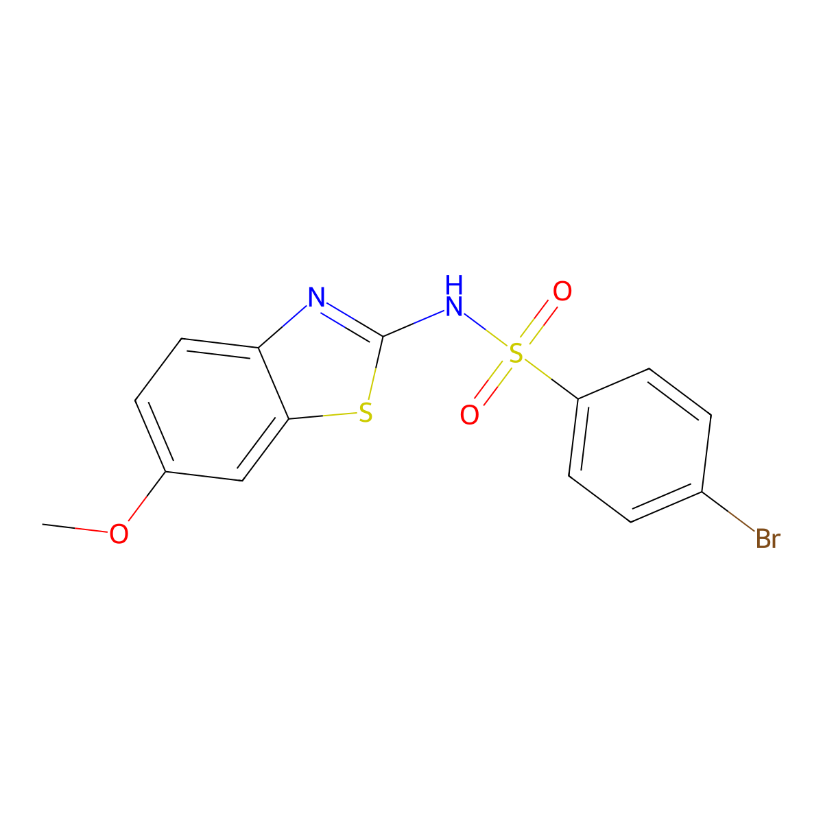 4-bromo-N-(6-methoxy-1,3-benzothiazol-2-yl)benzenesulfonamide molecular structure, CAS 349614-37-5