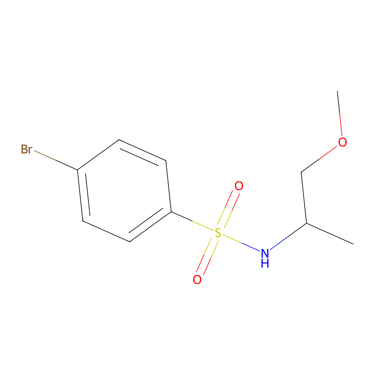 4-bromo-N-(1-methoxypropan-2-yl)benzenesulfonamide molecular structure, CAS 349614-40-0