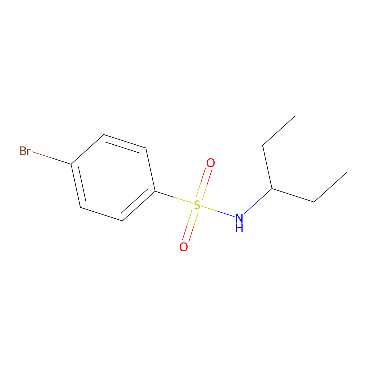 4-bromo-N-pentan-3-ylbenzenesulfonamide molecular structure, CAS 349614-51-3