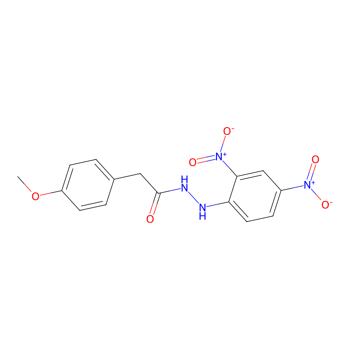 N'-(2,4-Dinitrophenyl)-2-(4-methoxyphenyl)acetohydrazide molecular structure, CAS 349614-55-7