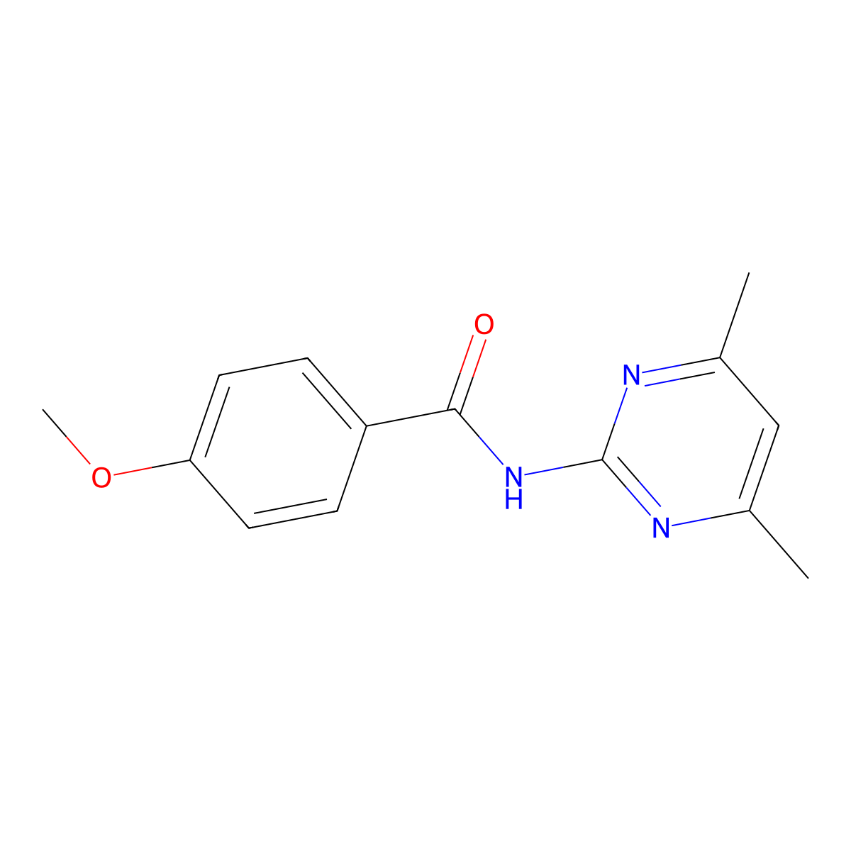 N-(4,6-dimethylpyrimidin-2-yl)-4-methoxybenzamide molecular structure, CAS 349614-70-6