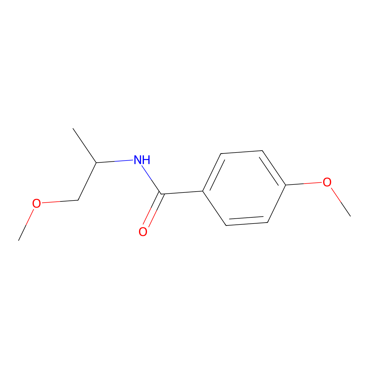 4-methoxy-N-(1-methoxypropan-2-yl)benzamide molecular structure, CAS 349614-73-9