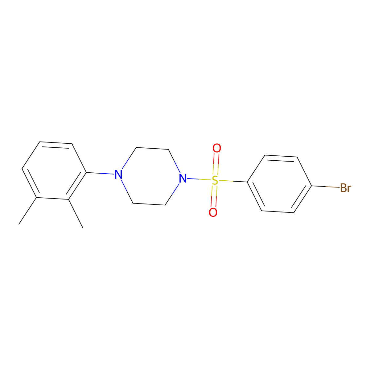 1-(4-Bromophenyl)sulfonyl-4-(2,3-dimethylphenyl)piperazine molecular structure, CAS 349614-74-0