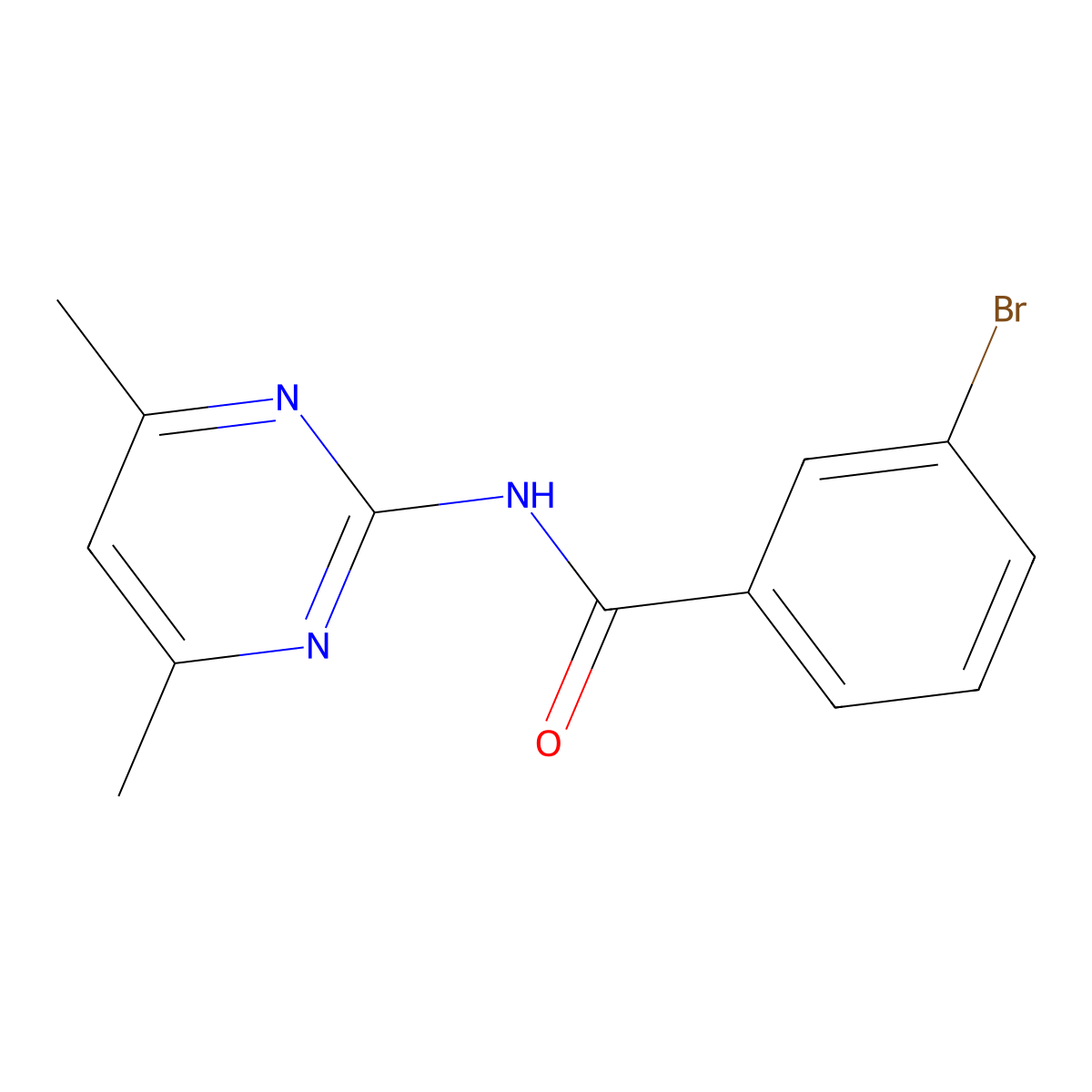 3-bromo-N-(4,6-dimethylpyrimidin-2-yl)benzamide molecular structure, CAS 349614-79-5