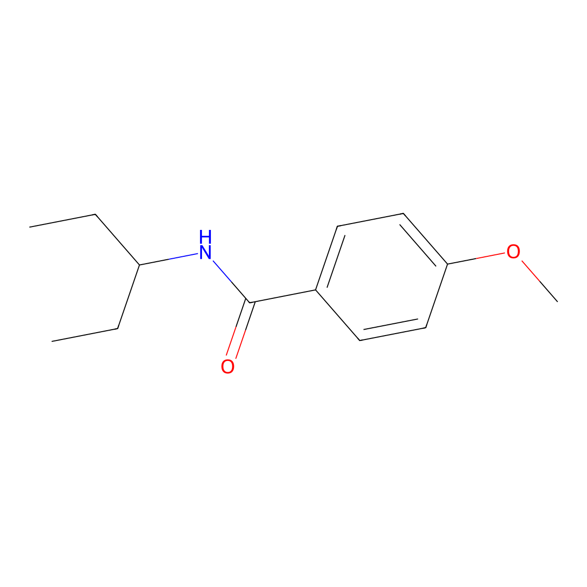 4-methoxy-N-(pentan-3-yl)benzamide molecular structure, CAS 349614-81-9