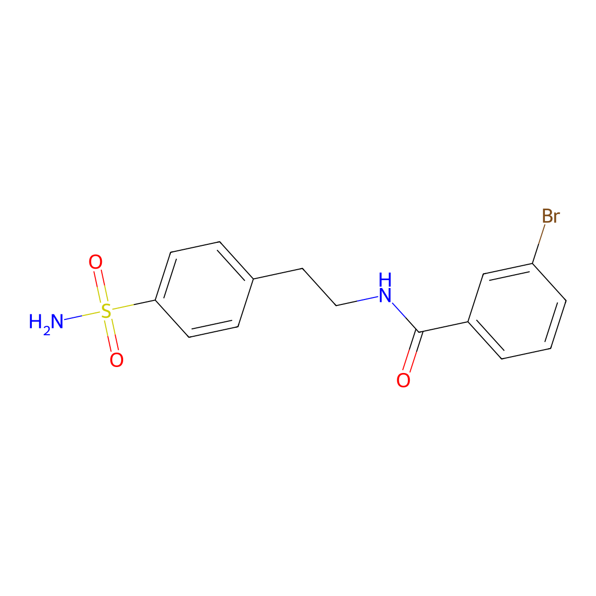 3-bromo-N-[2-(4-sulfamoylphenyl)ethyl]benzamide molecular structure, CAS 349614-82-0