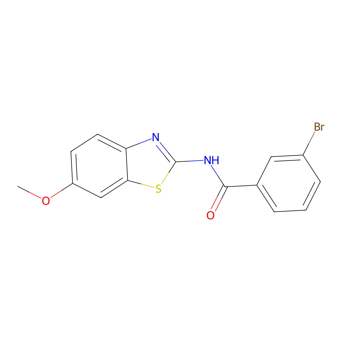 3-bromo-N-(6-methoxy-1,3-benzothiazol-2-yl)benzamide molecular structure, CAS 349614-85-3