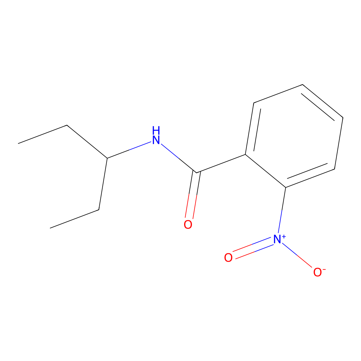 2-nitro-N-(pentan-3-yl)benzamide molecular structure, CAS 349615-03-8