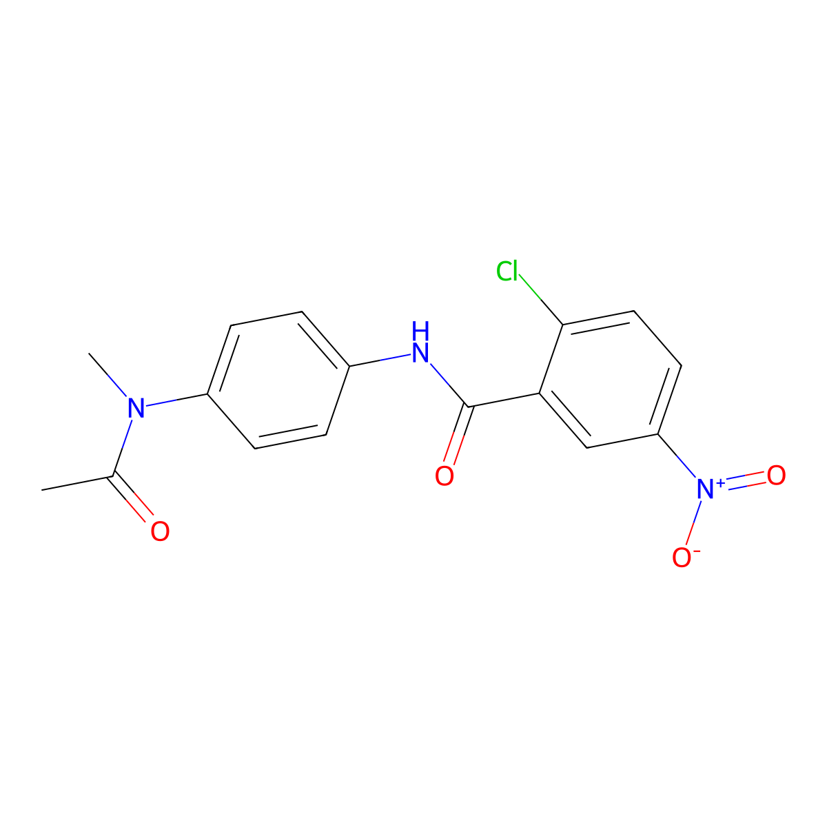N-{4-[acetyl(methyl)amino]phenyl}-2-chloro-5-nitrobenzamide molecular structure, CAS 349615-20-9