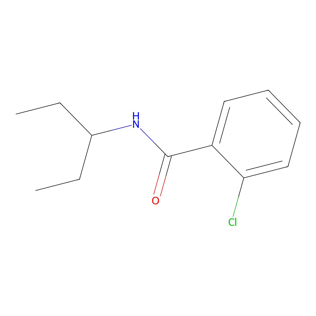 2-chloro-N-(pentan-3-yl)benzamide molecular structure, CAS 349615-23-2