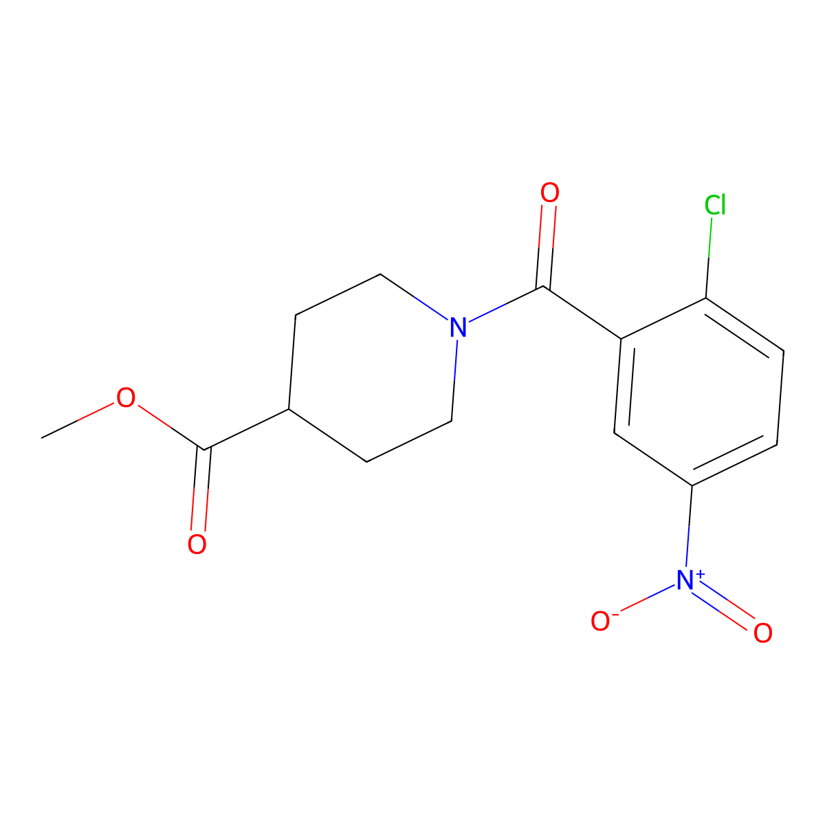 Methyl 1-(2-chloro-5-nitrobenzoyl)piperidine-4-carboxylate molecular structure, CAS 349615-31-2