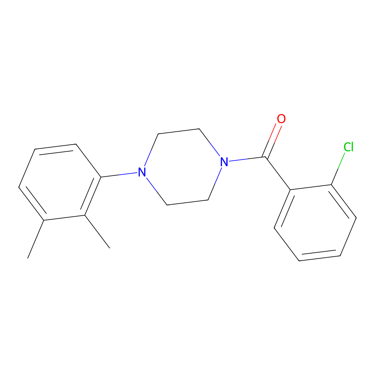 (2-Chlorophenyl)-[4-(2,3-dimethylphenyl)piperazin-1-yl]methanone molecular structure, CAS 349615-41-4