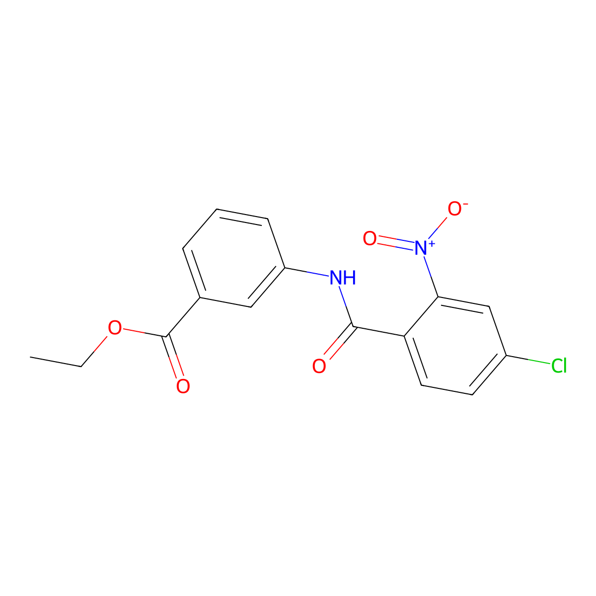 Ethyl 3-[(4-chloro-2-nitrobenzoyl)amino]benzoate molecular structure, CAS 349615-51-6