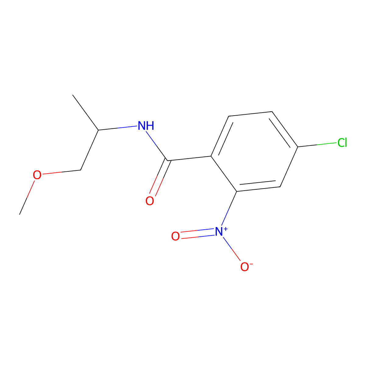 4-chloro-N-(1-methoxypropan-2-yl)-2-nitrobenzamide molecular structure, CAS 349615-67-4