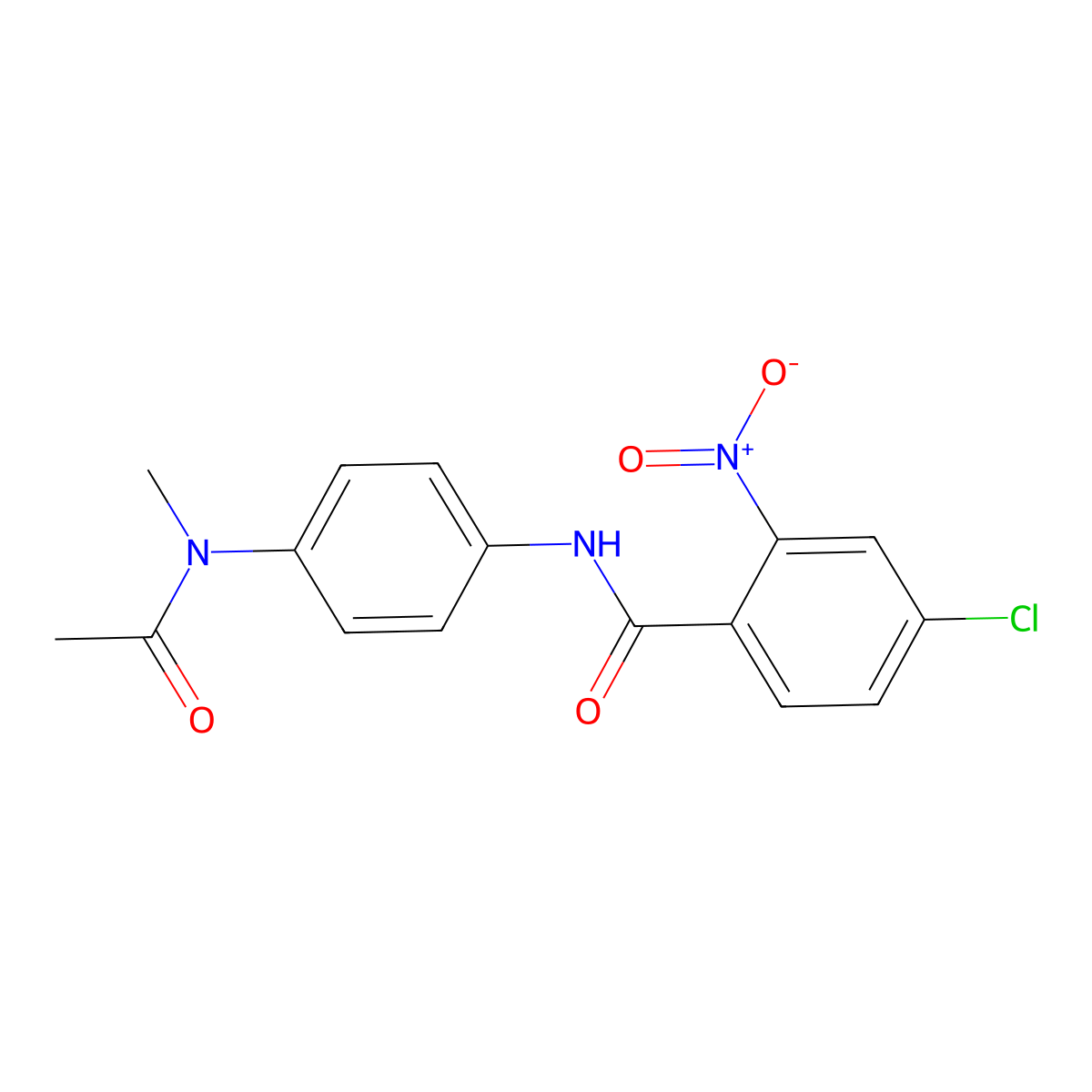 N-{4-[acetyl(methyl)amino]phenyl}-4-chloro-2-nitrobenzamide molecular structure, CAS 349615-70-9