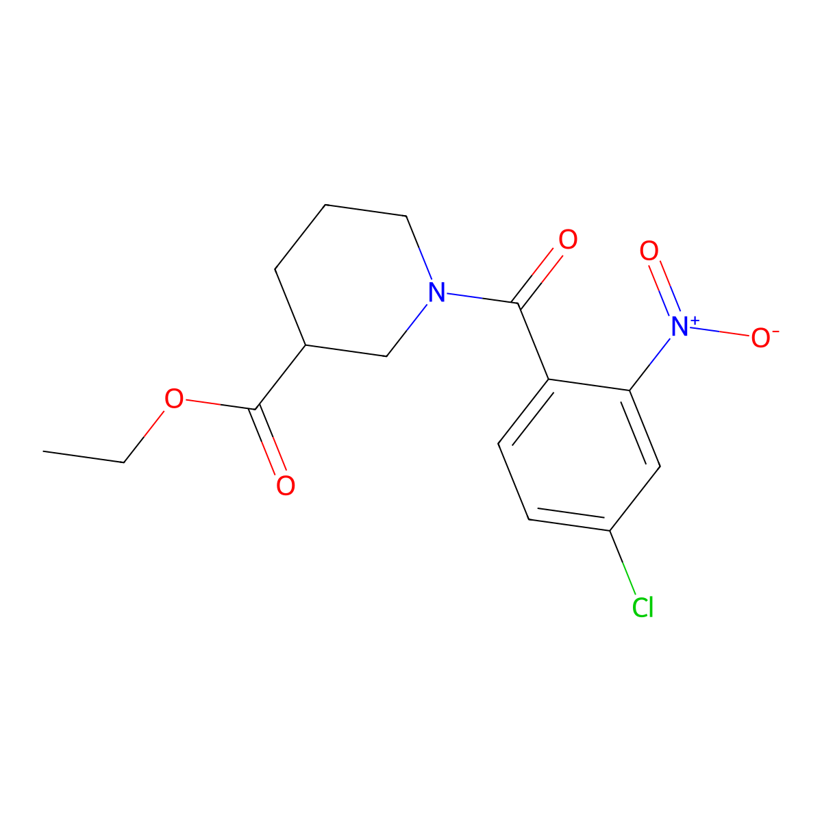 Ethyl 1-(4-chloro-2-nitrobenzoyl)piperidine-3-carboxylate molecular structure, CAS 349615-76-5
