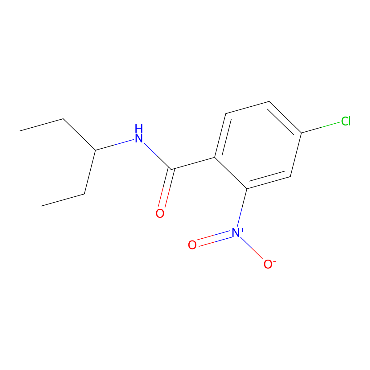 4-chloro-2-nitro-N-(pentan-3-yl)benzamide molecular structure, CAS 349615-79-8