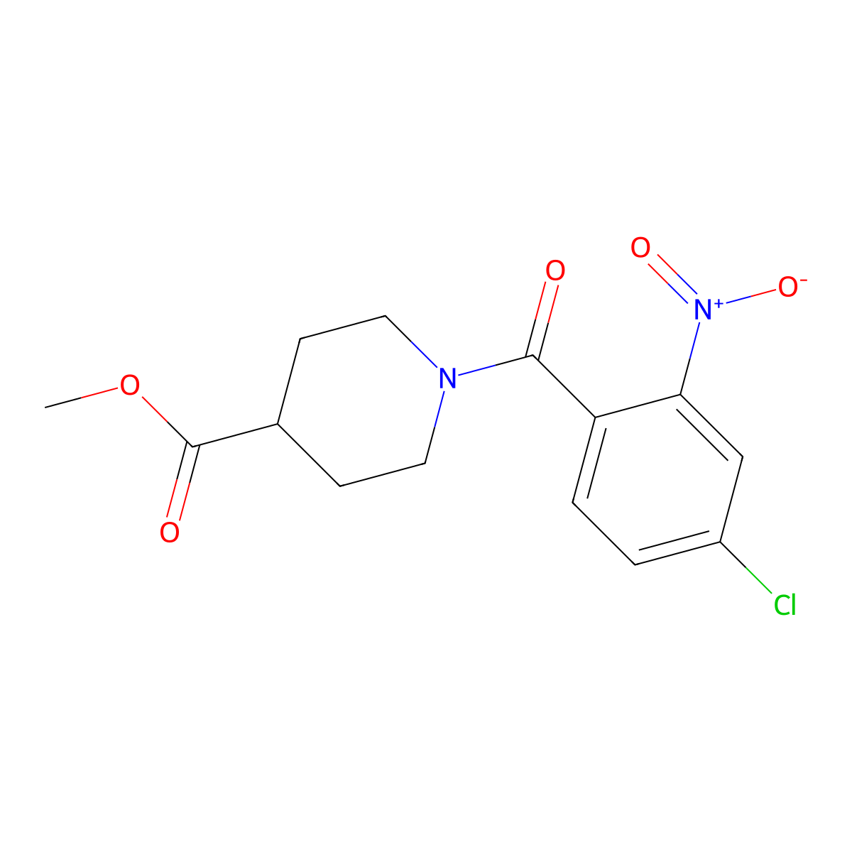 Methyl 1-(4-chloro-2-nitrobenzoyl)piperidine-4-carboxylate molecular structure, CAS 349615-84-5