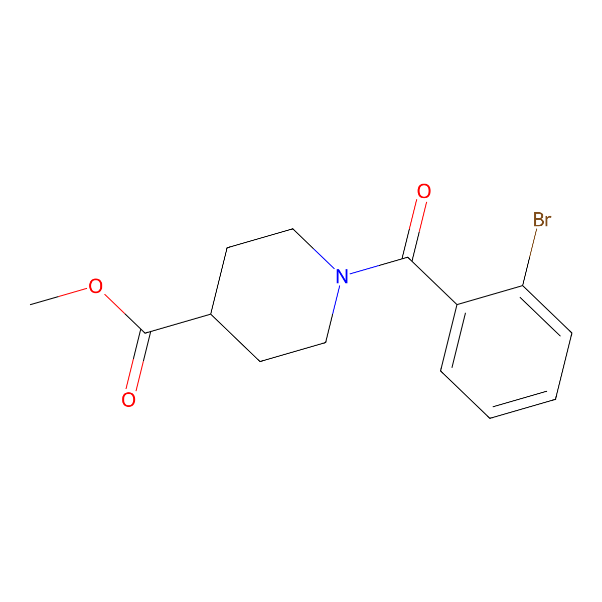 Methyl 1-(2-bromobenzoyl)piperidine-4-carboxylate molecular structure, CAS 349615-85-6