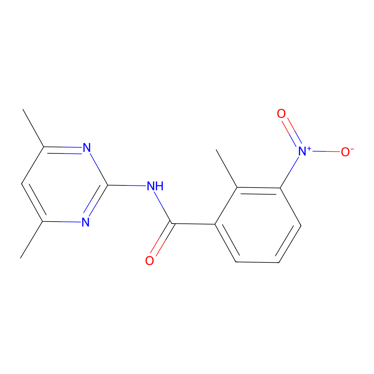 N-(4,6-dimethylpyrimidin-2-yl)-2-methyl-3-nitrobenzamide molecular structure, CAS 349616-03-1
