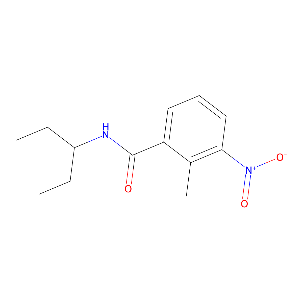2-methyl-3-nitro-N-(pentan-3-yl)benzamide molecular structure, CAS 349616-27-9