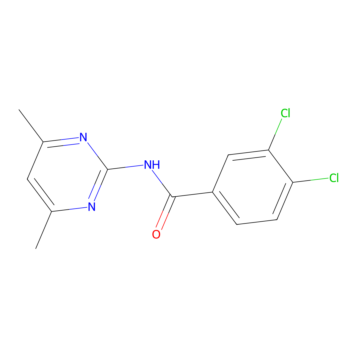 3,4-dichloro-N-(4,6-dimethylpyrimidin-2-yl)benzamide molecular structure, CAS 349616-62-2