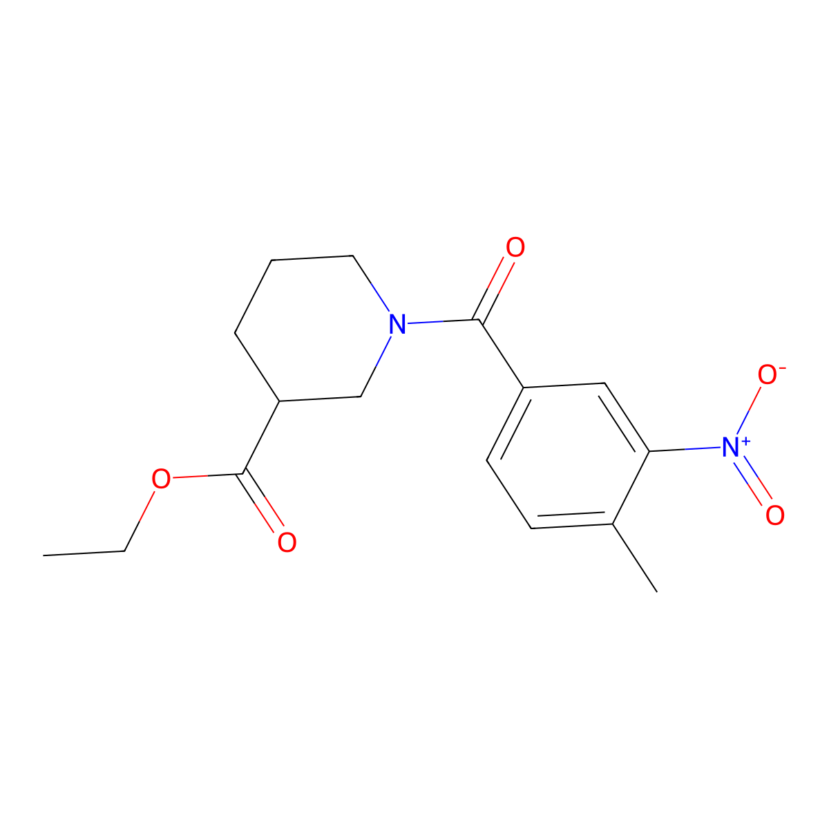 Ethyl 1-(4-methyl-3-nitrobenzoyl)-3-piperidinecarboxylate molecular structure, CAS 349616-67-7
