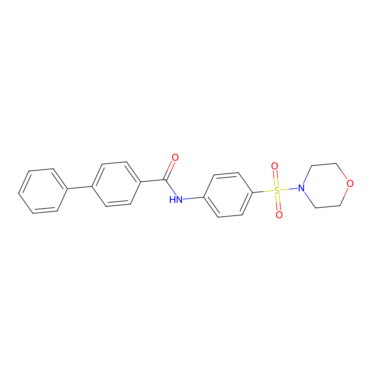 N-[4-(morpholin-4-ylsulfonyl)phenyl]biphenyl-4-carboxamide molecular structure, CAS 349617-05-6