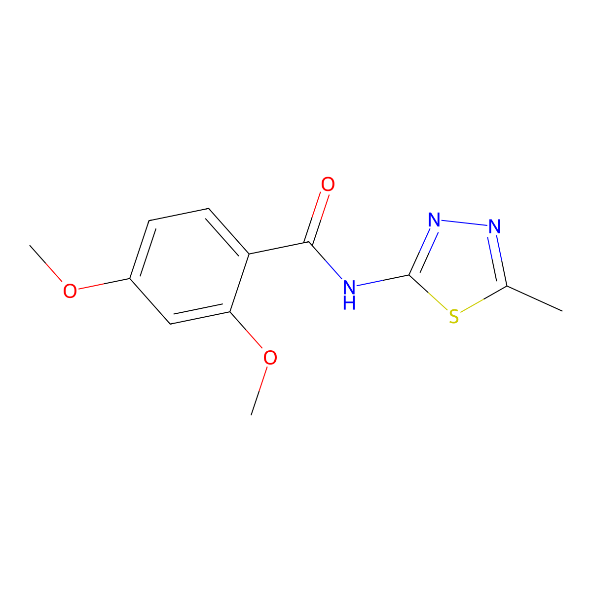2,4-dimethoxy-N-(5-methyl-1,3,4-thiadiazol-2-yl)benzamide molecular structure, CAS 349617-10-3