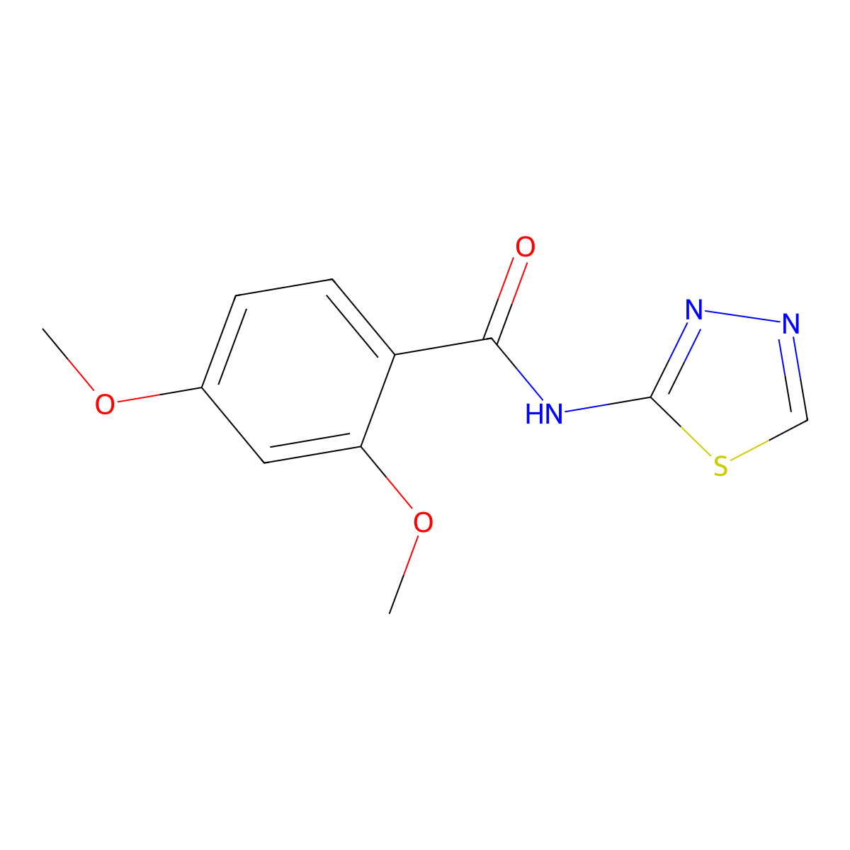 2,4-dimethoxy-N-(1,3,4-thiadiazol-2-yl)benzamide molecular structure, CAS 349617-12-5