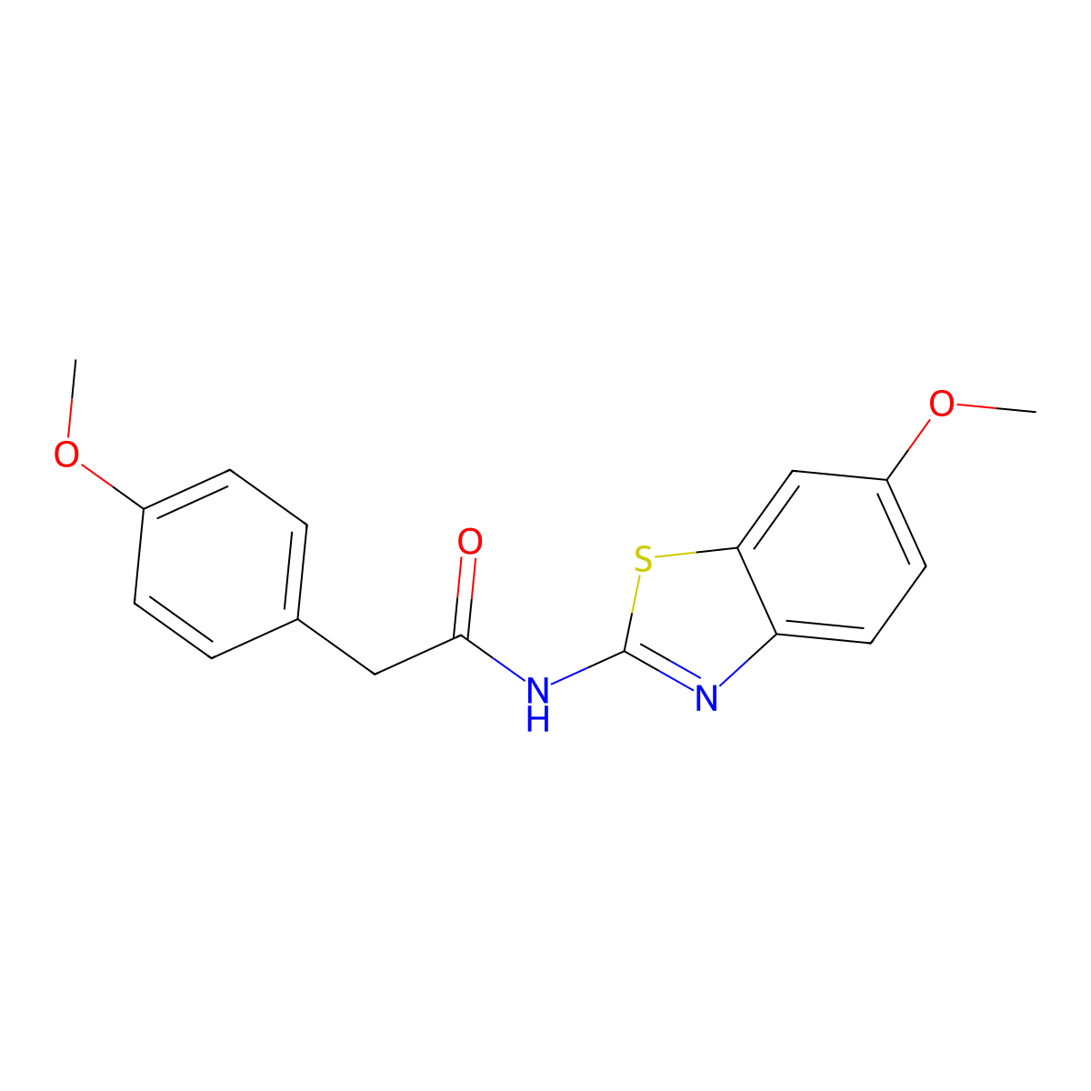 N-(6-methoxy-1,3-benzothiazol-2-yl)-2-(4-methoxyphenyl)acetamide molecular structure, CAS 349617-15-8