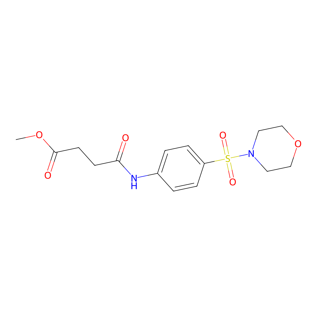Methyl 4-((4-(morpholinosulfonyl)phenyl)amino)-4-oxobutanoate molecular structure, CAS 349617-17-0