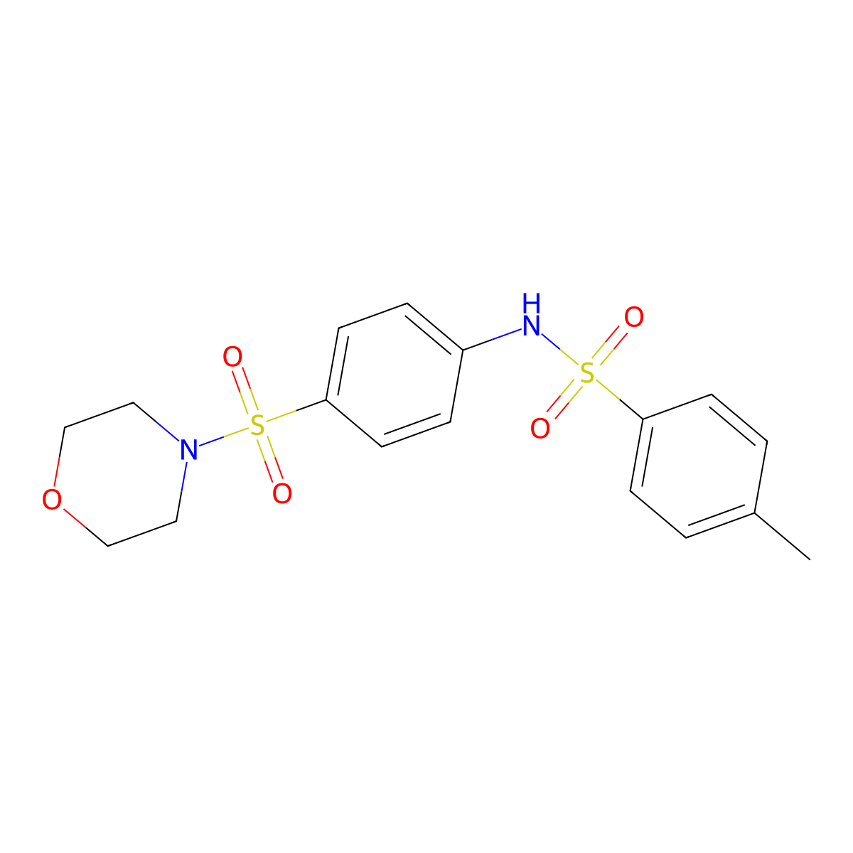 4-methyl-N-(4-(morpholinosulfonyl)phenyl)benzenesulfonamide molecular structure, CAS 349617-20-5
