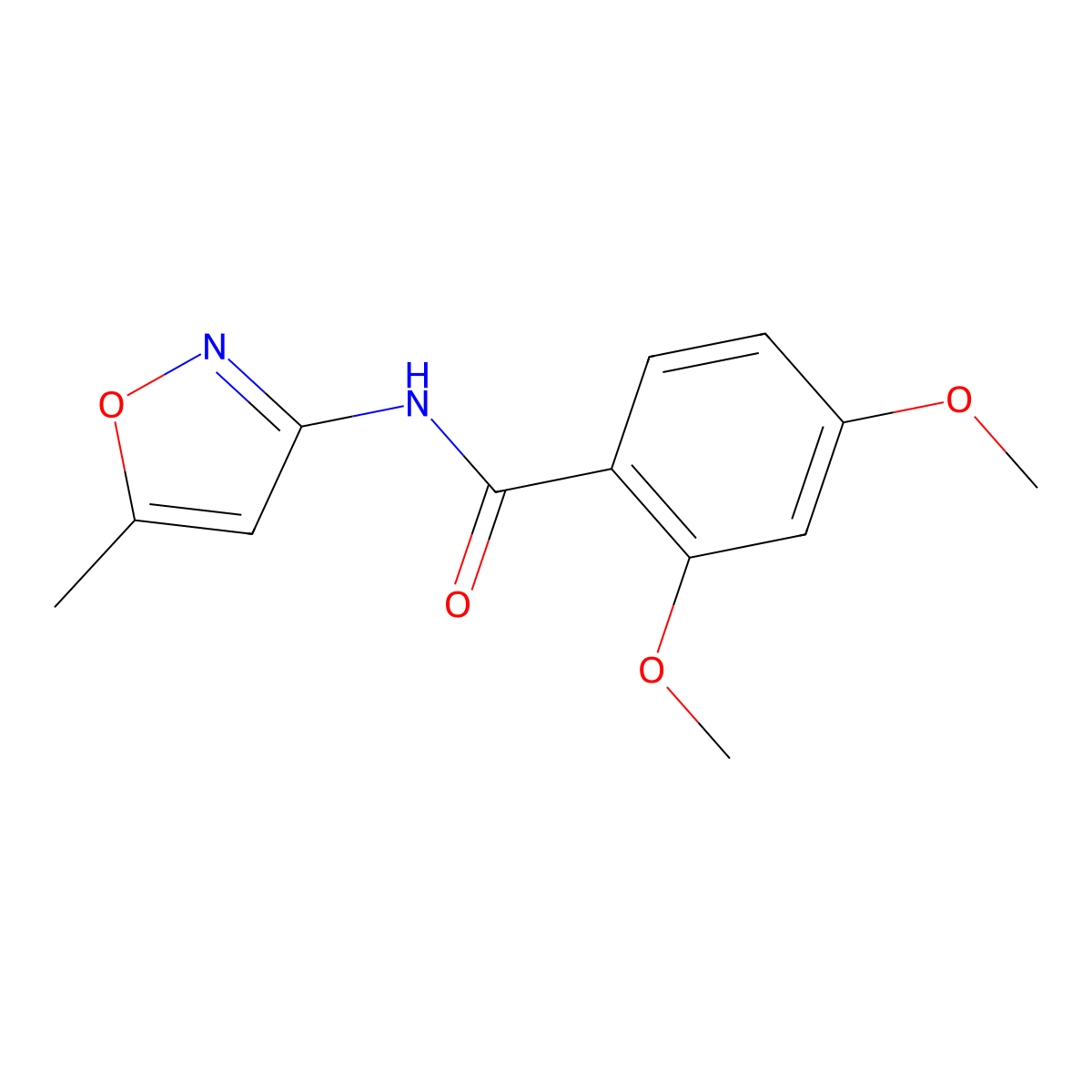 2,4-dimethoxy-N-(5-methyl-1,2-oxazol-3-yl)benzamide molecular structure, CAS 349617-25-0