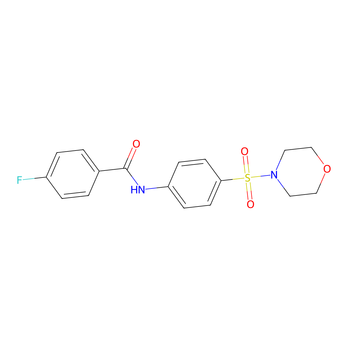 4-fluoro-N-(4-morpholin-4-ylsulfonylphenyl)benzamide molecular structure, CAS 349617-26-1