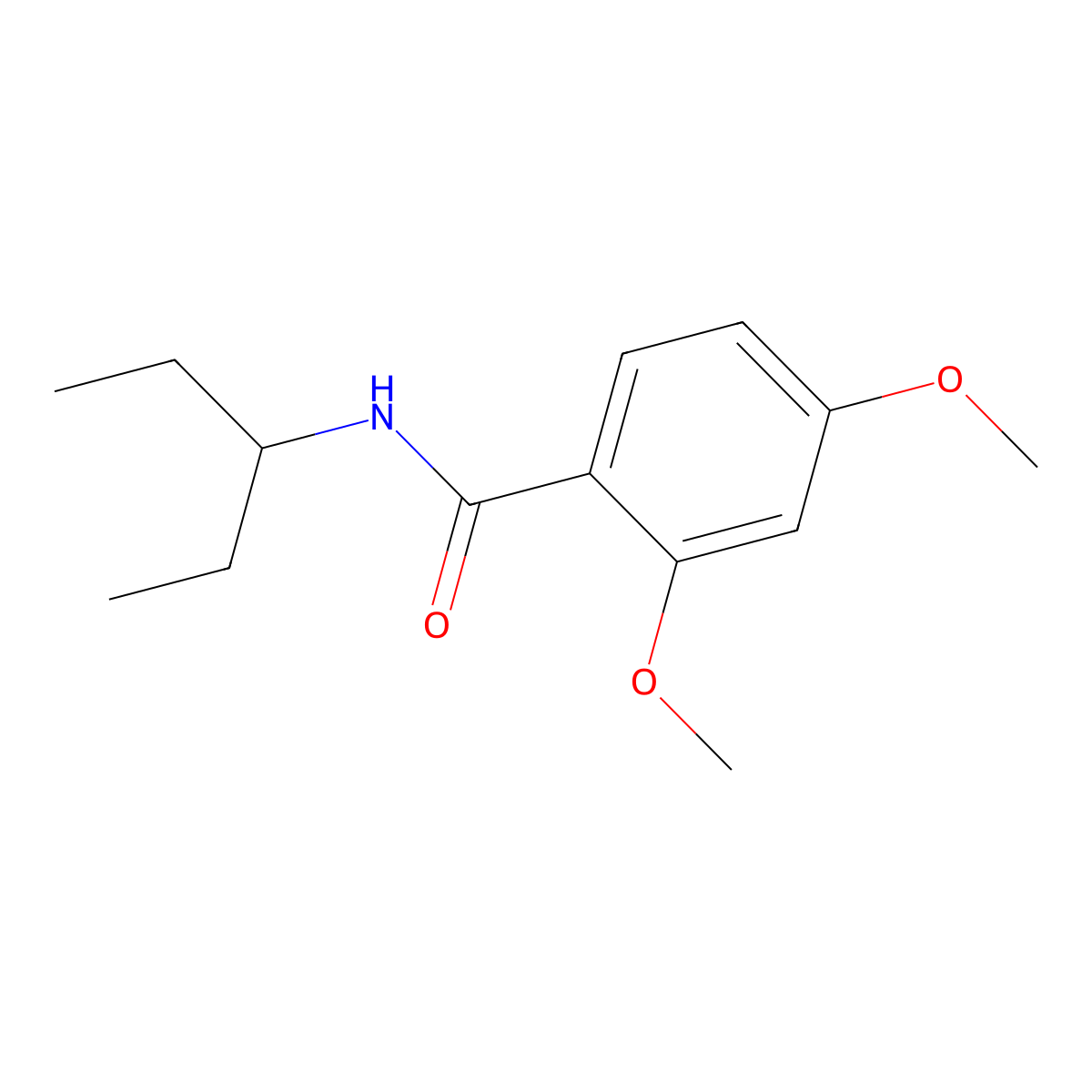 2,4-dimethoxy-N-(pentan-3-yl)benzamide molecular structure, CAS 349617-34-1