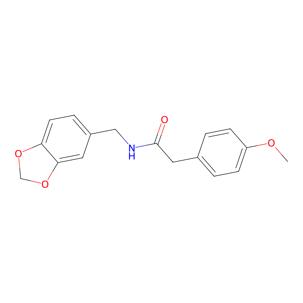 N-(1,3-benzodioxol-5-ylmethyl)-2-(4-methoxyphenyl)acetamide molecular structure, CAS 349617-36-3