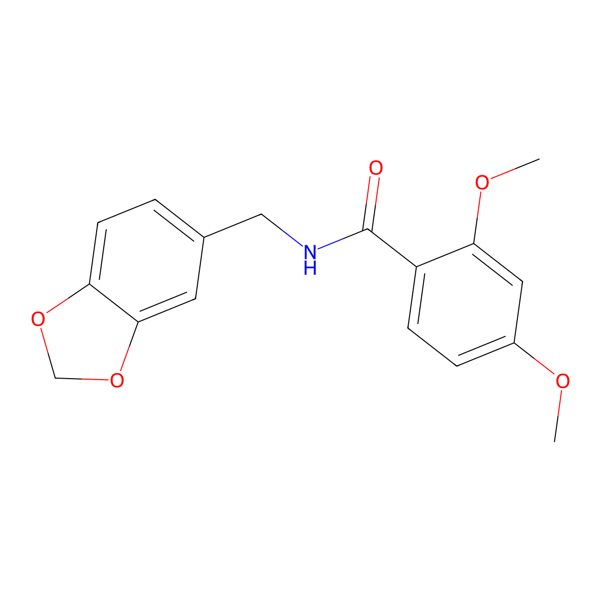 N-(1,3-benzodioxol-5-ylmethyl)-2,4-dimethoxybenzamide molecular structure, CAS 349617-42-1