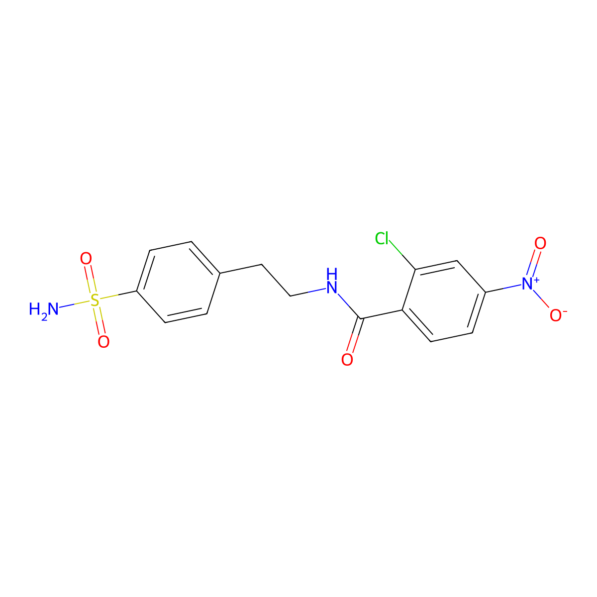 2-chloro-4-nitro-N-[2-(4-sulfamoylphenyl)ethyl]benzamide molecular structure, CAS 349617-54-5