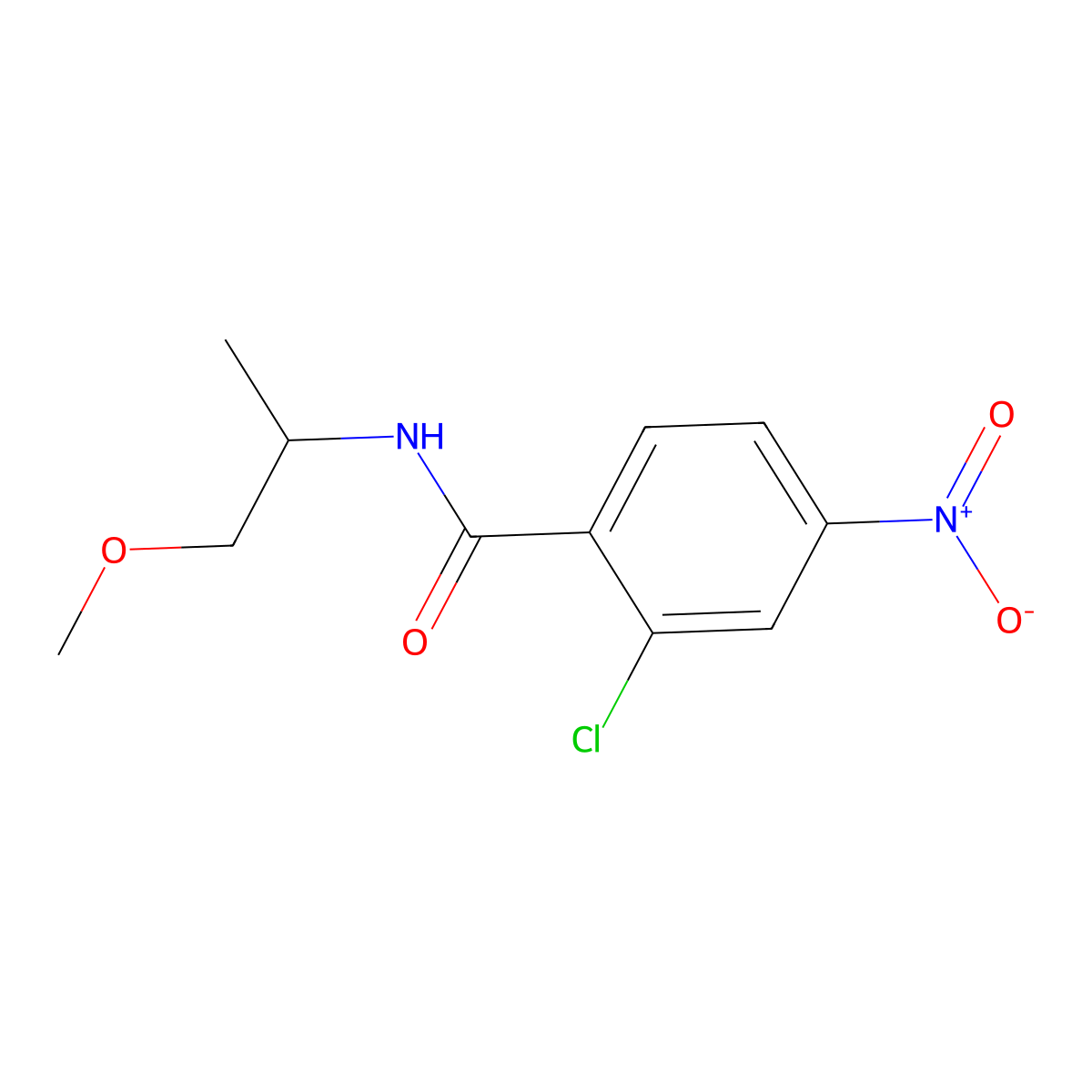 2-chloro-N-(1-methoxypropan-2-yl)-4-nitrobenzamide molecular structure, CAS 349617-56-7