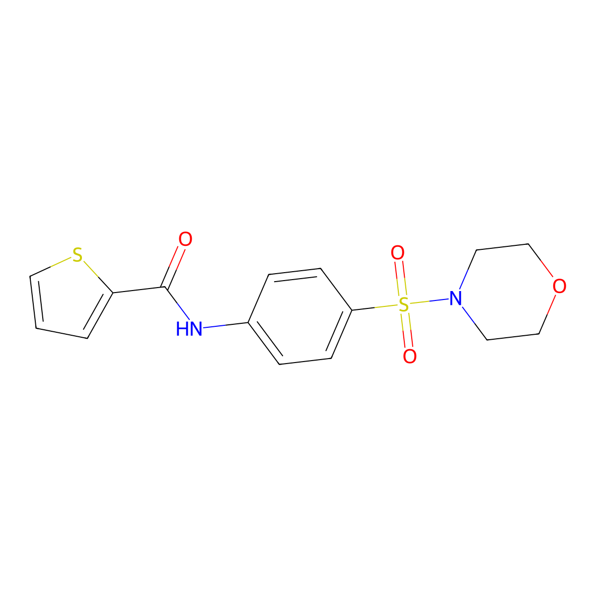 N-[4-(4-morpholinylsulfonyl)phenyl]-2-thiophenecarboxamide molecular structure, CAS 349617-57-8