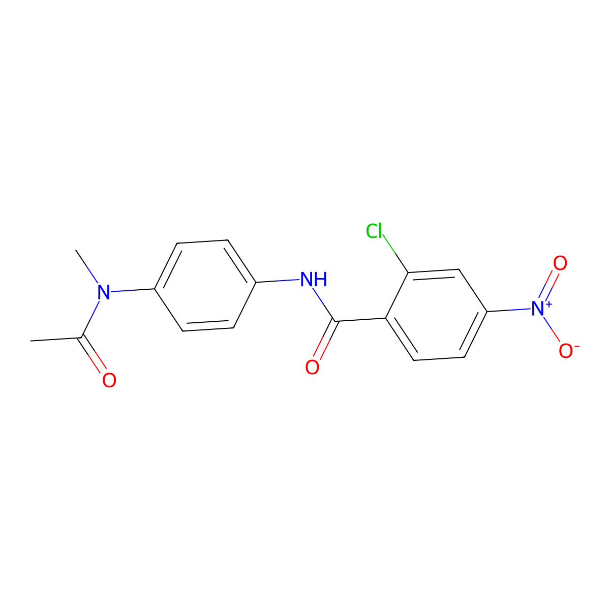 N-{4-[acetyl(methyl)amino]phenyl}-2-chloro-4-nitrobenzamide molecular structure, CAS 349617-58-9