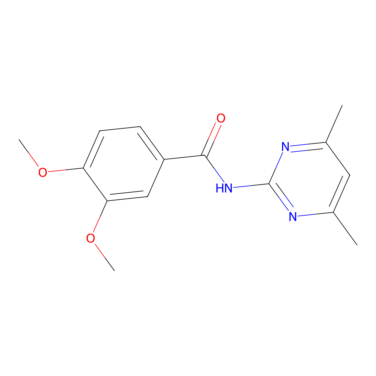 N-(4,6-dimethylpyrimidin-2-yl)-3,4-dimethoxybenzamide molecular structure, CAS 349617-63-6