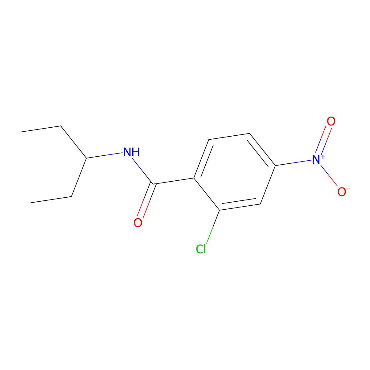 2-chloro-4-nitro-N-pentan-3-ylbenzamide molecular structure, CAS 349617-66-9