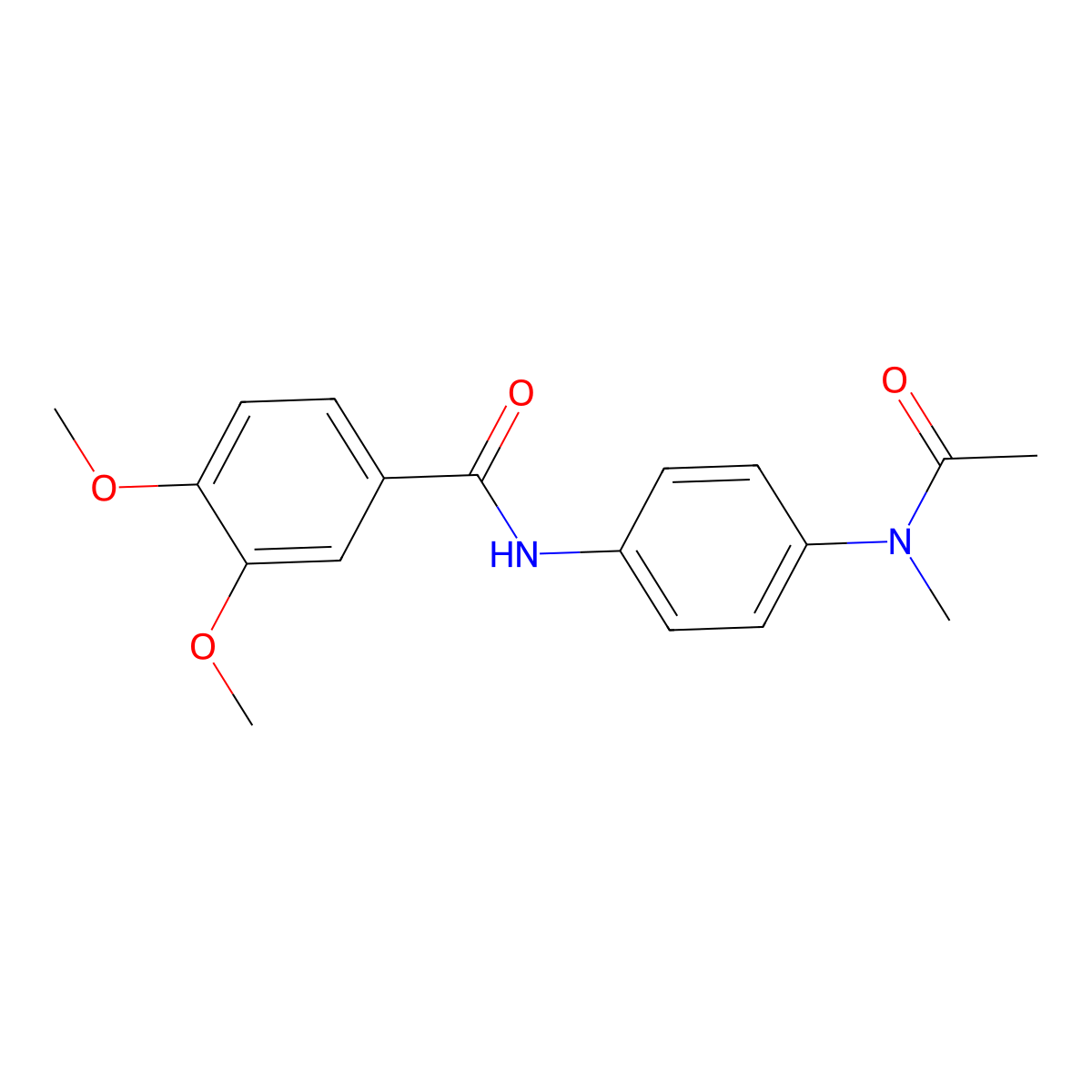 N-[4-[acetyl(methyl)amino]phenyl]-3,4-dimethoxybenzamide molecular structure, CAS 349617-71-6